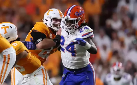 during the Gators' game against the Tennessee Volunteers on Saturday, October 12, 2024 at Neyland Stadium in Knoxville, Tenn. / UAA Communications photo by Maddie Washburn