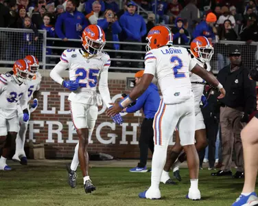during the Gators' game against the Florida State Seminoles on Saturday, November 30, 2024 at Doak Campbell Stadium in Tallahassee, Fla. / UAA Communications photo by Bryce Mitchell