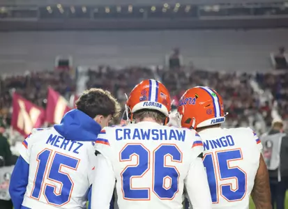 during the Gators' game against the Florida State Seminoles on Saturday, November 30, 2024 at Doak Campbell Stadium in Tallahassee, Fla. / UAA Communications photo by Bryce Mitchell