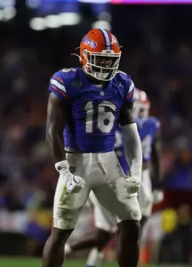 during the Gators' game against the UCF Knights on Saturday, October 5, 2024 at Ben Hill Griffin Stadium in Gainesville, Fla. / UAA Communications photo by Victoria Riccobono