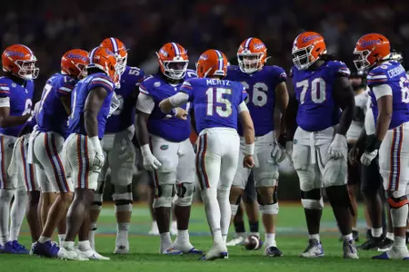 during the Gators' game against the UCF Knights on Saturday, October 5, 2024 at Ben Hill Griffin Stadium in Gainesville, Fla. / UAA Communications photo by Maddie Washburn