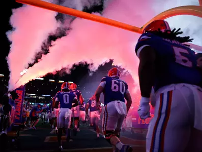 during the Gators' game against the UCF Knights on Saturday, October 5, 2024 at Ben Hill Griffin Stadium in Gainesville, Fla. / UAA Communications photo by Maddie Washburn