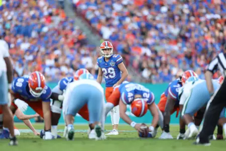 during the Gators' game against the Tulane Green Waves in the Gasparilla Bowl on Friday, December 20, 2024 at Raymond James Stadium in Tampa, Fla. / UAA Communications photo by Katie Park