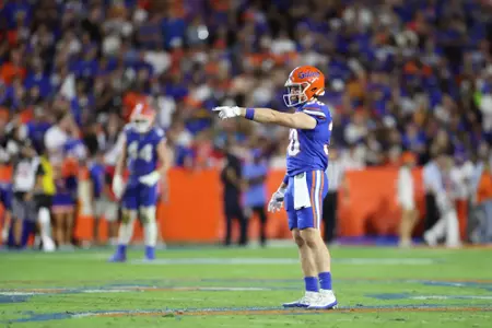 during the Gators' game against the LSU Tigers on Saturday, November 16, 2024 at Ben Hill Griffin Stadium in Gainesville, Fla. / UAA Communications photo by Trenton Bardi