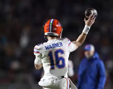 during the Gators' game against the Florida State Seminoles on Saturday, November 30, 2024 at Doak Campbell Stadium in Tallahassee, Fla. / UAA Communications photo by Bryce Mitchell