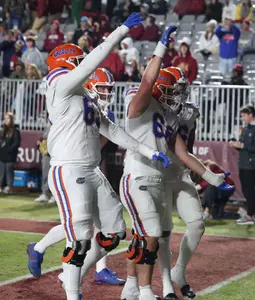 during the Gators' game against the Florida State Seminoles on Saturday, November 30, 2024 at Doak Campbell Stadium in Tallahassee, Fla. / UAA Communications photo by Katie Park