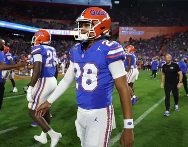 during the Gators' game against the UCF Knights on Saturday, October 5, 2024 at Ben Hill Griffin Stadium in Gainesville, Fla. / UAA Communications photo by Maddie Washburn