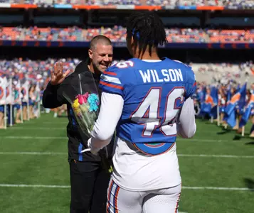 during the Gators' game against the Ole Miss Rebels on Saturday, November 23, 2024 at Ben Hill Griffin Stadium in Gainesville, Fla. / UAA Communications photo by Maddie Washburn