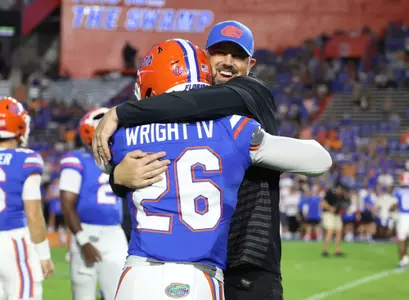 during the Gators' game against the UCF Knights on Saturday, October 5, 2024 at Ben Hill Griffin Stadium in Gainesville, Fla. / UAA Communications photo by Maddie Washburn