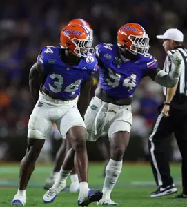 during the Gators' game against the UCF Knights on Saturday, October 5, 2024 at Ben Hill Griffin Stadium in Gainesville, Fla. / UAA Communications photo by Maddie Washburn