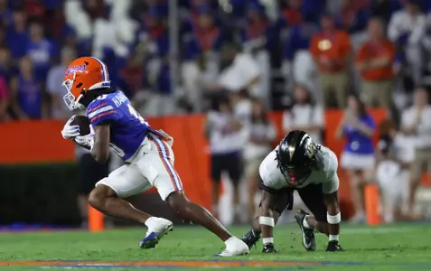 during the Gators' game against the UCF Knights on Saturday, October 5, 2024 at Ben Hill Griffin Stadium in Gainesville, Fla. / UAA Communications photo by Maddie Washburn
