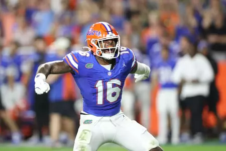 during the Gators' game against the UCF Knights on Saturday, October 5, 2024 at Ben Hill Griffin Stadium in Gainesville, Fla. / UAA Communications photo by Madilyn Gemme
