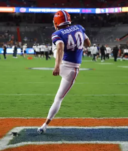 during the Gators' game against the UCF Knights on Saturday, October 5, 2024 at Ben Hill Griffin Stadium in Gainesville, Fla. / UAA Communications photo by Maddie Washburn