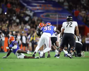 during the Gators' game against the UCF Knights on Saturday, October 5, 2024 at Ben Hill Griffin Stadium in Gainesville, Fla. / UAA Communications photo by Maddie Washburn