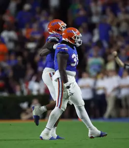 during the Gators' game against the UCF Knights on Saturday, October 5, 2024 at Ben Hill Griffin Stadium in Gainesville, Fla. / UAA Communications photo by Maddie Washburn