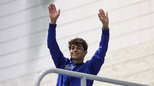 during the Gators' meet at SEC Championships Day 2 on Tuesday, February 18, 2025 at the Gabrielsen Natatorium in Athens, GA / UAA Communications photo by Bryce Mitchell
