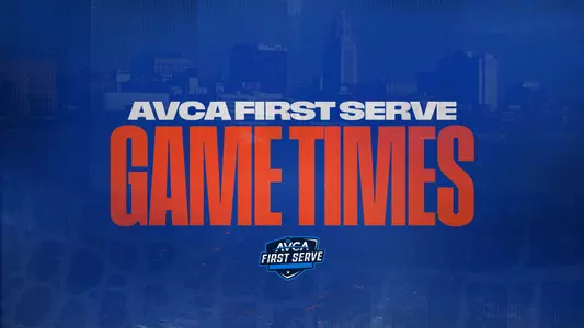 AVCA First Serve Match Times and TV Information Graphic
