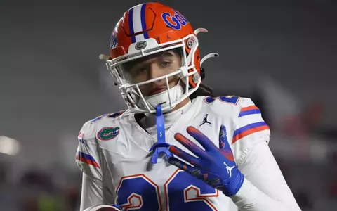 during the Gators' game against the Florida State Seminoles on Saturday, November 30, 2024 at Doak Campbell Stadium in Tallahassee, Fla. / UAA Communications photo by Bryce Mitchell