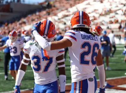 during the Gators' game against the Texas Longhorns on Saturday, November 9, 2024 at Derrell K. Royal in Austin, TX / UAA Communications photo by Bryce Mitchell