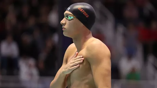 during the Gators' meet at SEC Championships Day 6 on Saturday, February 22, 2025 at the Gabrielsen Natatorium in Athens, GA / UAA Communications photo by Bryce Mitchell