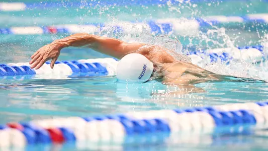 during the Gators' 2025 Men?s NCAA Championships on Thursday, March 27, 2025 at Weyerhaeuser King County Aquatic Center in Federal Way , WA / UAA Communications photo by Bryce Mitchell