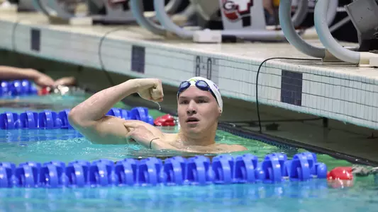 during the Gators' meet at SEC Championships Day 6 on Saturday, February 22, 2025 at the Gabrielsen Natatorium in Athens, GA / UAA Communications photo by Bryce Mitchell