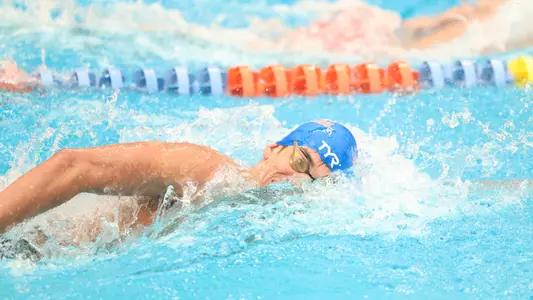during the Gators' meet against the Indiana Hoosiers on Friday, January 3, 2025 at the Stephen C. O?Connell Center Natatorium in Gainesville, FL / UAA Communications photo by Bryce Mitchell