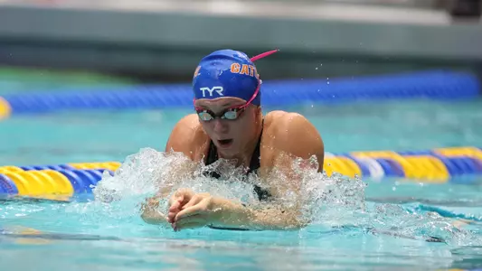during the Gators' meet against at SEC Championships Day 5 on Friday, February 21, 2025 at the Gabrielsen Natatorium in Athens, GA / UAA Communications photo by Bryce Mitchell