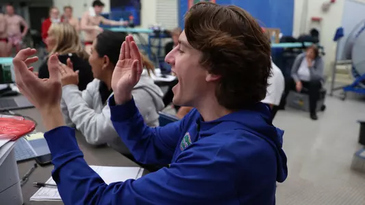 during the Gators' meet against the Indiana Hoosiers on Friday, January 3, 2025 at the Stephen C. O?Connell Center Natatorium in Gainesville, FL / UAA Communications photo by Bryce Mitchell