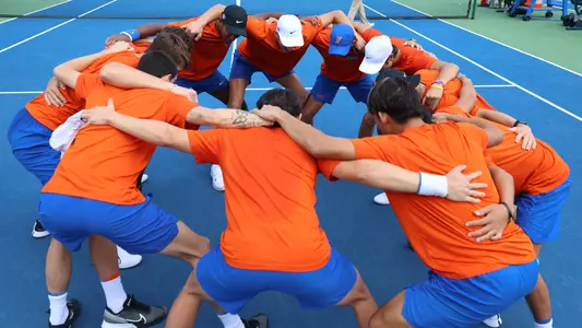 Men's Tennis Team Huddle