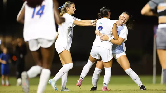 Katie Johnston celebrates her first collegiate goal 250821