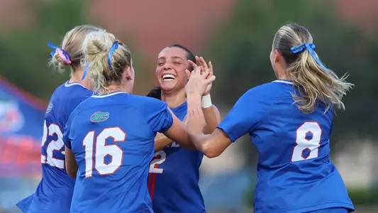 Tsakiris, Kai celebrates first collegiate goal 250824