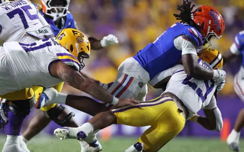 during the Gators' game against the LSU Tigers on Saturday, September 13, 2025 at Tiger Stadium in Baton Rouge, La. / UAA Communications photo by Maddie Washburn