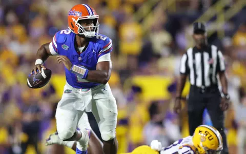 during the Gators' game against the LSU Tigers on Saturday, September 13, 2025 at Tiger Stadium in Baton Rouge, La. / UAA Communications photo by Maddie Washburn