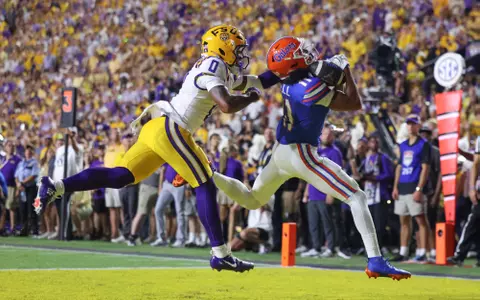 during the Gators' game against the LSU Tigers on Saturday, September 13, 2025 at Tiger Stadium in Baton Rouge, La. / UAA Communications photo by Maddie Washburn