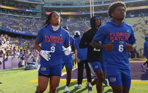 during the Gators' game against the LSU Tigers on Saturday, September 13, 2025 at Tiger Stadium in Baton Rouge, La. / UAA Communications photo by Maddie Washburn