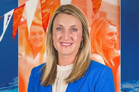 Kristin Walker headshot superimposed over other photos