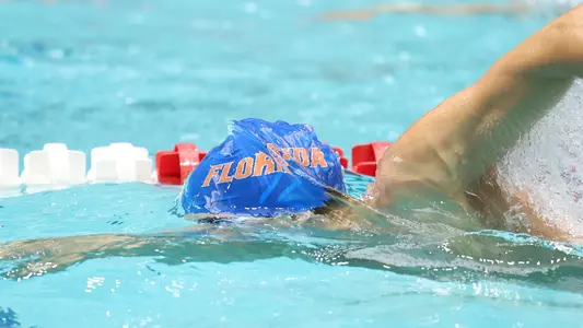 during the Gators' meet at SEC Championships Day 1 on Monday, February 17, 2025 at the Gabrielsen Natatorium in Athens, GA / UAA Communications photo by Bryce Mitchell