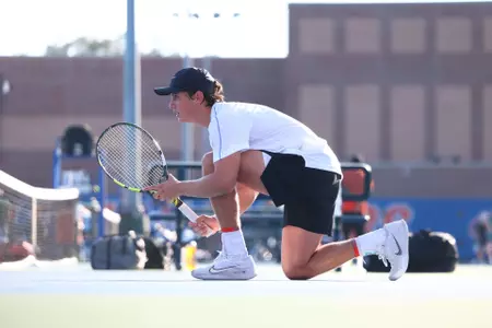 Francesco Cordova playing a doubles match in the 2024 Bedford Cup