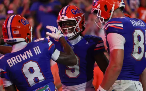 during the Gators' game against the LIU Sharks on Saturday, August 30, 2025 at Ben Hill Griffin Stadium in Gainesville, Fla. / UAA Communications photo by Maddie Washburn
