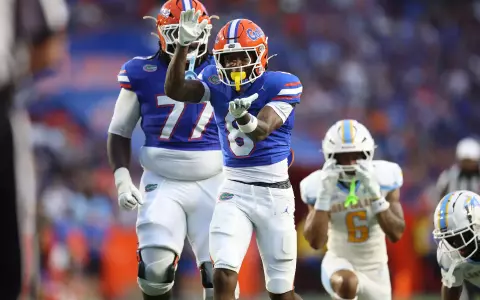during the Gators' game against the LIU Sharks on Saturday, August 30, 2025 at Ben Hill Griffin Stadium in Gainesville, Fla. / UAA Communications photo by Jordan Perez