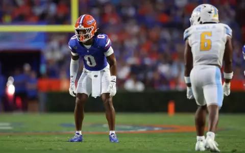 during the Gators' game against the LIU Sharks on Saturday, August 30, 2025 at Ben Hill Griffin Stadium in Gainesville, Fla. / UAA Communications photo by Jordan Perez