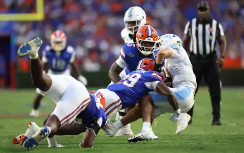 during the Gators' game against the LIU Sharks on Saturday, August 30, 2025 at Ben Hill Griffin Stadium in Gainesville, Fla. / UAA Communications photo by Jordan Perez