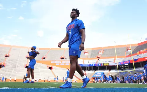during the Gators' game against the LIU Sharks on Saturday, August 30, 2025 at Ben Hill Griffin Stadium in Gainesville, Fla. / UAA Communications photo by Jordan Perez