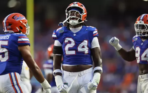 during the Gators' game against the LIU Sharks on Saturday, August 30, 2025 at Ben Hill Griffin Stadium in Gainesville, Fla. / UAA Communications photo by Jordan Perez