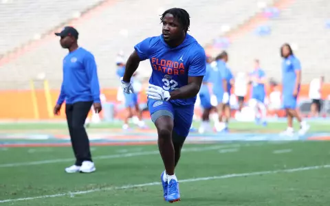 during the Gators' game against the LIU Sharks on Saturday, August 30, 2025 at Ben Hill Griffin Stadium in Gainesville, Fla. / UAA Communications photo by Jordan Perez