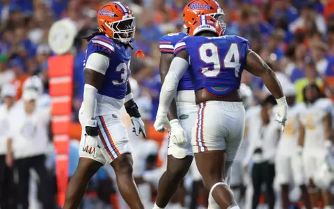during the Gators' game against the LIU Sharks on Saturday, August 30, 2025 at Ben Hill Griffin Stadium in Gainesville, Fla. / UAA Communications photo by Maddie Washburn