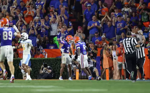 during the Gators' game against the LIU Sharks on Saturday, August 30, 2025 at Ben Hill Griffin Stadium in Gainesville, Fla. / UAA Communications photo by Jordan Perez