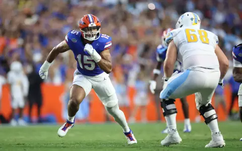 during the Gators' game against the LIU Sharks on Saturday, August 30, 2025 at Ben Hill Griffin Stadium in Gainesville, Fla. / UAA Communications photo by Jordan Perez