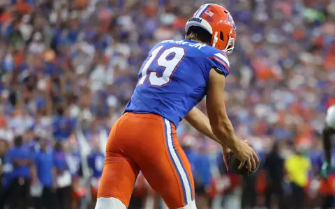 during the Gators' game against the USF Bulls on Saturday, September 6, 2025 at Ben Hill Griffin Stadium in Gainesville, Fla. / UAA Communications photo by Maddie Washburn
